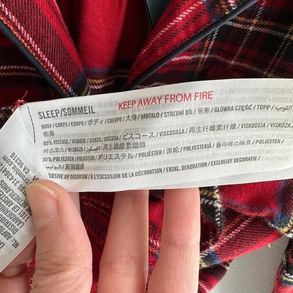 NWT ABERCROMBIE & FITCH Red Plaid Ladies Christmas Pajama Top, M - Picture 4 of 5